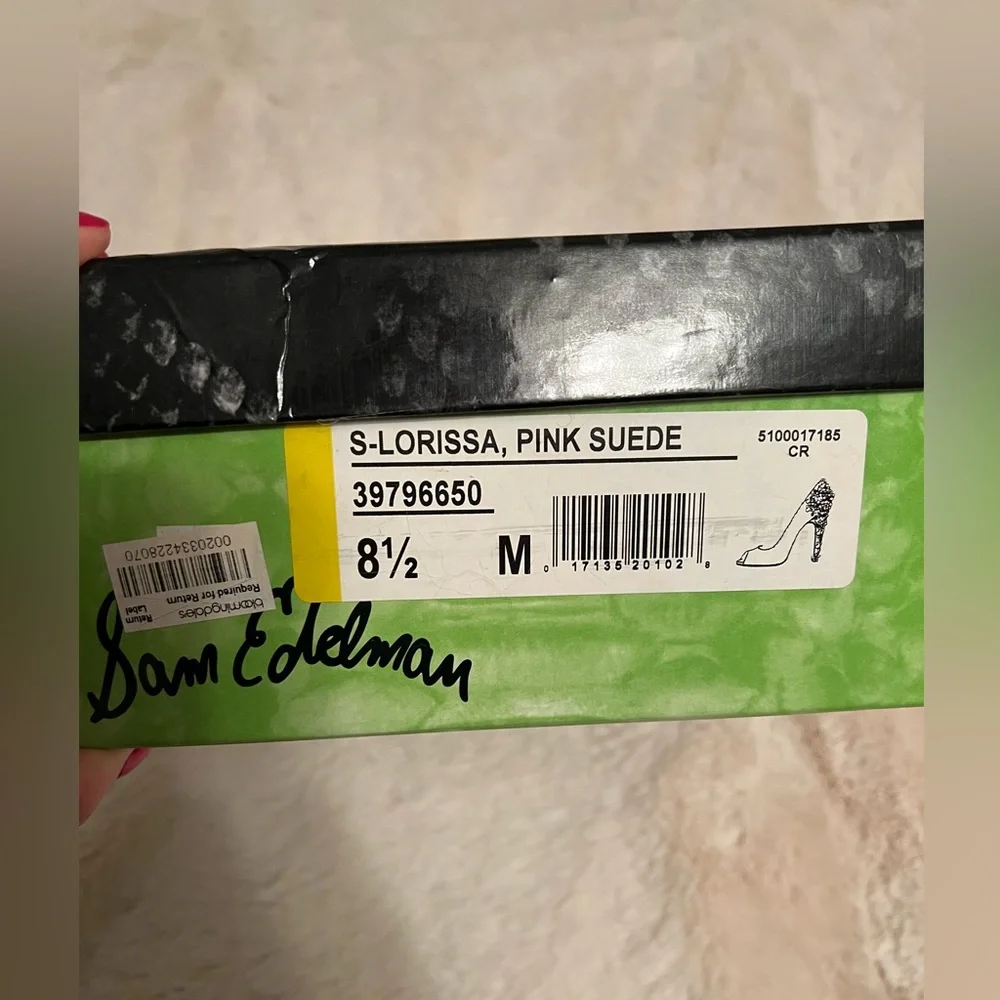 Sam Edelman S-Lorissa Studded Spike pink suede Pump - Picture 5 of 5